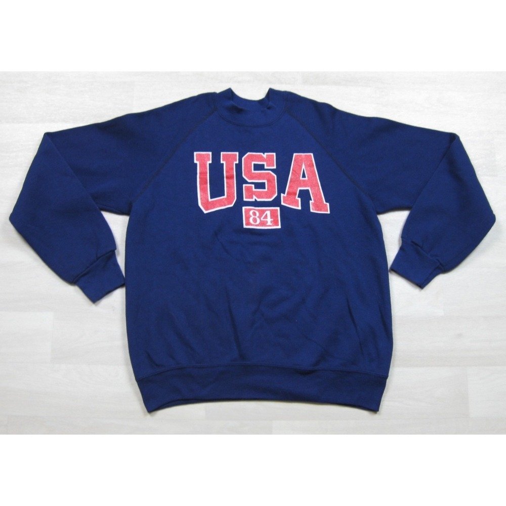 Vintage 80s Sportswear USA Crewneck Sweatshirt (M) Los Angeles Olympics 1984